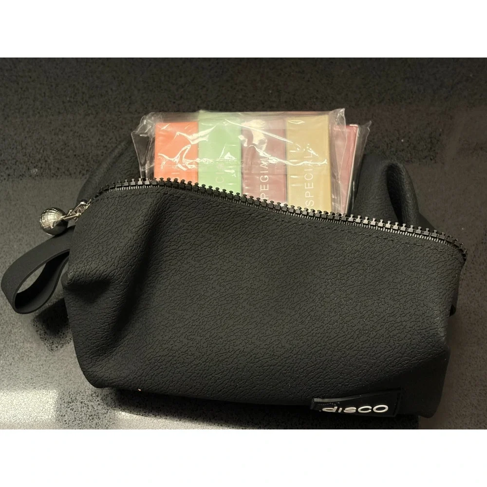 DISCO Travel Personal Bag + 8 Lakerain Lip Balms Mint Coffee Vanilla Cake NEW